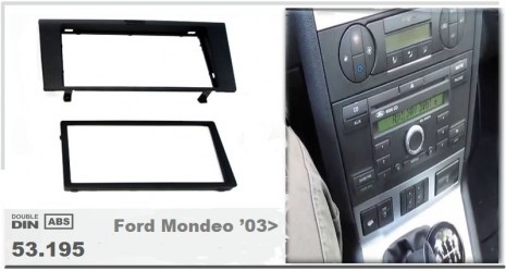 ΠΛΑΙΣΙΟ ΠΡΟΣΘΗΚΗ ΠΡΟΣΟΨΗ 1 & 2 DIN για οθόνη ή R/CD  Ford Mondeo '03> 2DIN μαύρο 53-195