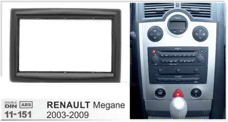 ΠΛΑΙΣΙΟ ΠΡΟΣΘΗΚΗ ΠΡΟΣΟΨΗ RC/D για  2 Din σε Renault Megane από το 2003 έως το 2010 1-53-634