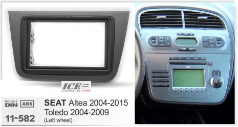 ΠΛΑΙΣΙΟ ΠΡΟΣΘΗΚΗ ΠΡΟΣΟΨΗ 1 & 2 DIN για οθόνη ή R/CD SEAT Toledo 2004-2009 , Altea 2004-2015,   11-582  ανθρακί