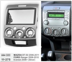 ΠΛΑΙΣΙΟ ΠΡΟΣΘΗΚΗ ΠΡΟΣΟΨΗ ice 1 & 2 DIN για οθόνη ή R/CD FORD Ranger - MAZDA BT-50  2006-10 πρόσοψη <7>
