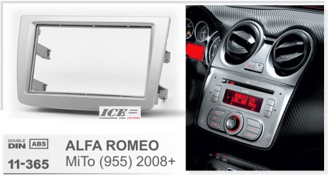 ΠΛΑΙΣΙΟ ΠΡΟΣΘΗΚΗ ΠΡΟΣΟΨΗ ice 1 & 2 DIN για οθόνη ή R/CD Alfa romeo MiTo (955) 2008-2018  ασημί---53.187