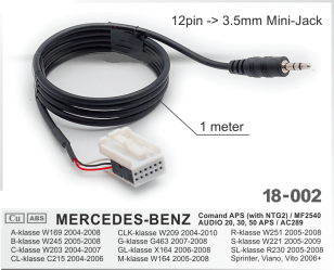 ADAPTOR AUX 3.5mm  mercedes Mercedes /Benz W203 C Class 65.002--- 18.002