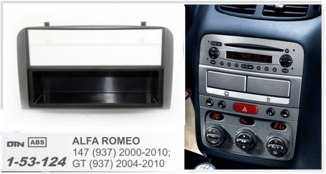 ΠΡΟΣΟΨΗ ΠΡΟΣΘΗΚΗ ΠΛΑΙΣΙΟ RC/D Alfa Romeo 147 2007  2DIN ανθρακί _53.124...........