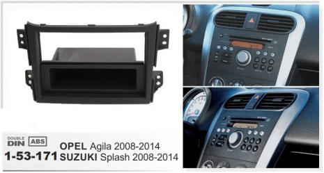 ΠΛΑΙΣΙΟ ΠΡΟΣΘΗΚΗ ΠΡΟΣΟΨΗ ice 1 & 2 DIN για οθόνη ή R/CD (Opel Agila, Suzuki Splash) ’08_ 53.171