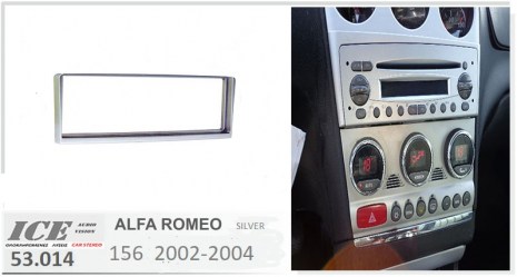 ΠΛΑΙΣΙΟ ΠΡΟΣΘΗΚΗ ΠΡΟΣΟΨΗ ice 1 & 2 DIN για οθόνη ή R/CD Alfa Romeo 156 1DIN  '02  Ασημί 53.014 -