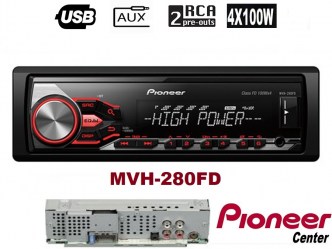 Pioneer MVH-280FD radio usb aux classFD 4X100W  η συσκευασία περιέχει & control